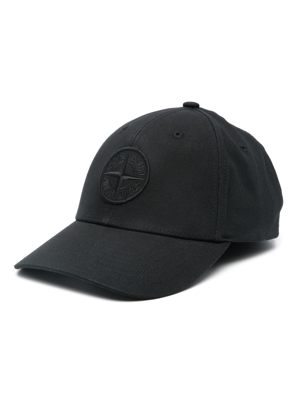 Stone Island Compass 刺绣棒球帽 - 黑色