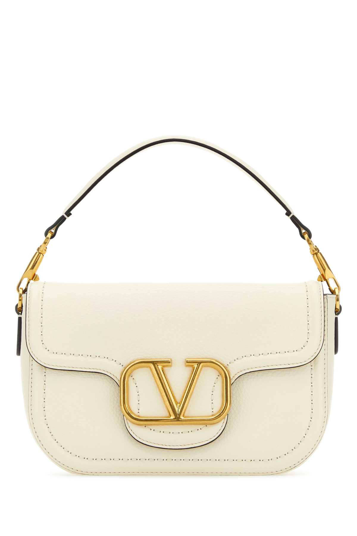 Valentino Garavani Ivory Leather Alltime Shoulder Bag