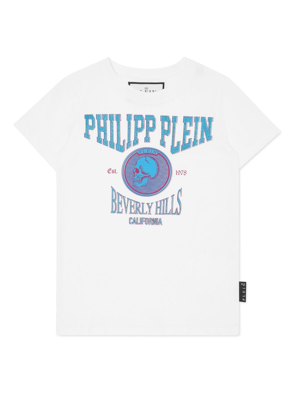 Philipp Plein Junior 晶饰棉T恤 - 白色