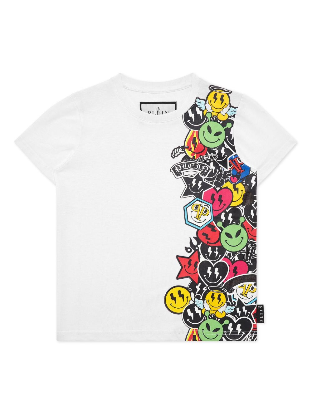 Philipp Plein Junior 微笑印花T恤 - 白色