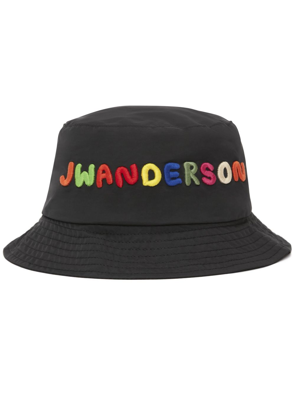 JW Anderson logo刺绣渔夫帽 - 黑色