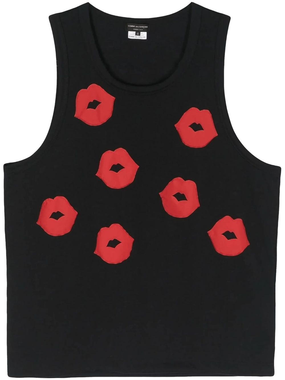 Comme Des Garçons Comme Des Garçons 嘴唇印花坦克背心 - 黑色