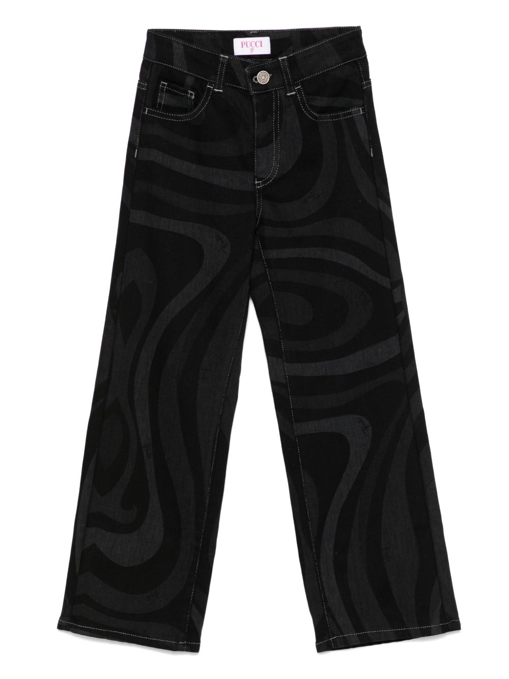 PUCCI Junior Marmo 印花牛仔裤 - 黑色