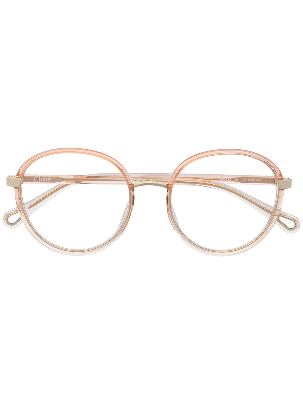 Chloé Eyewear 超大框眼镜 - 金色