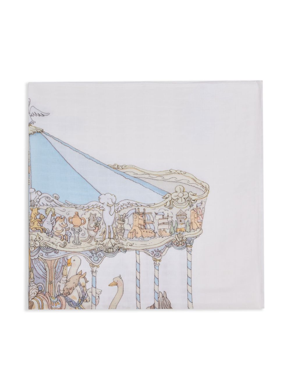 Atelier Choux 插画印花棉毯子 - 白色