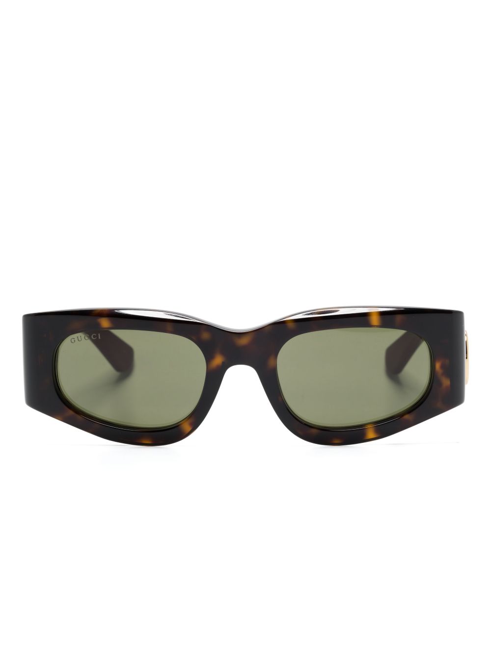 Gucci Eyewear 长方形镜框太阳眼镜 - 褐色