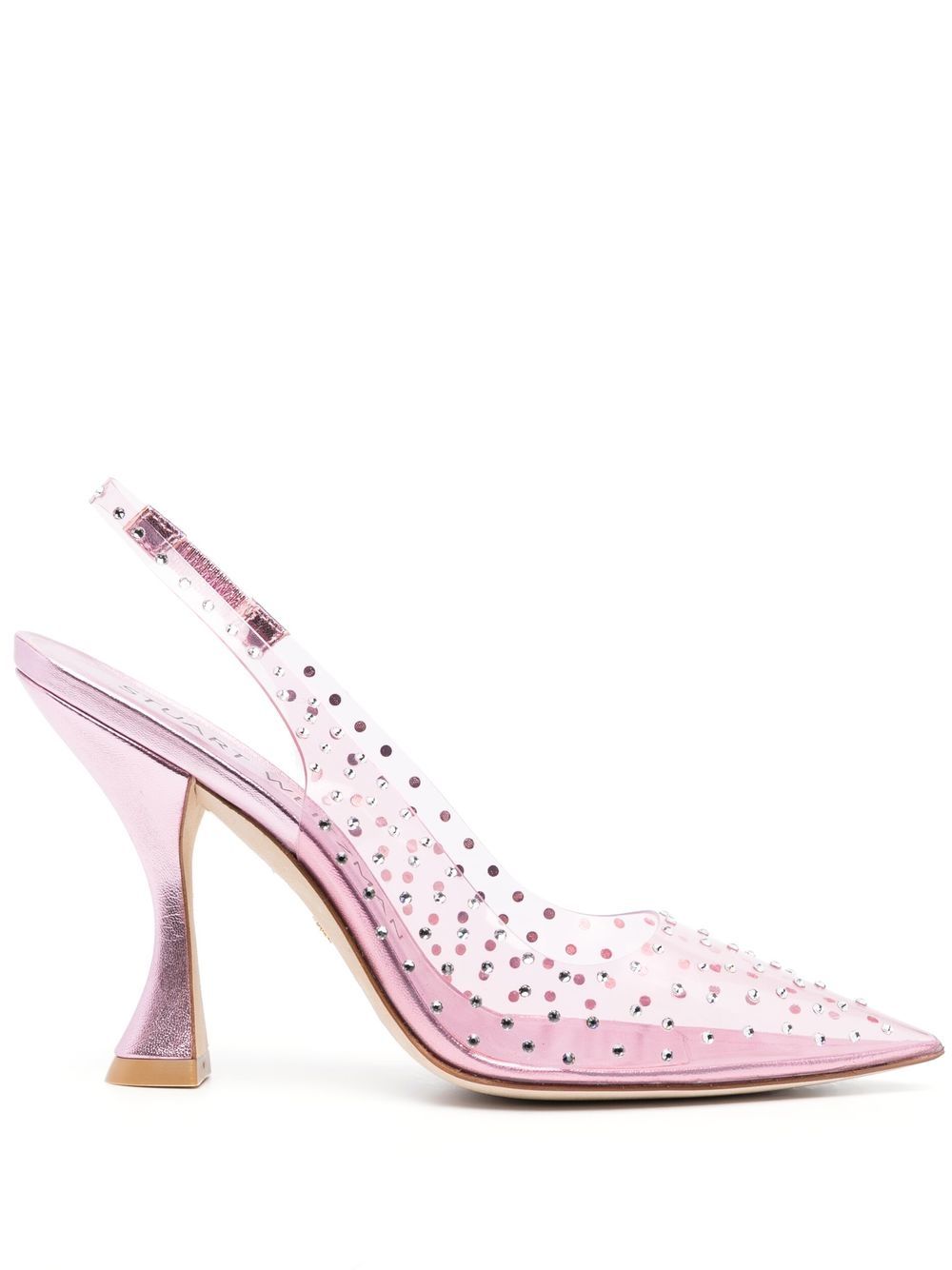 Stuart Weitzman 晶饰透明高跟鞋 - 粉色