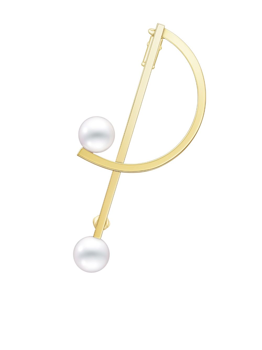 TASAKI 18k黄金 Collection Line Kinetic 珍珠胸针 - 金色