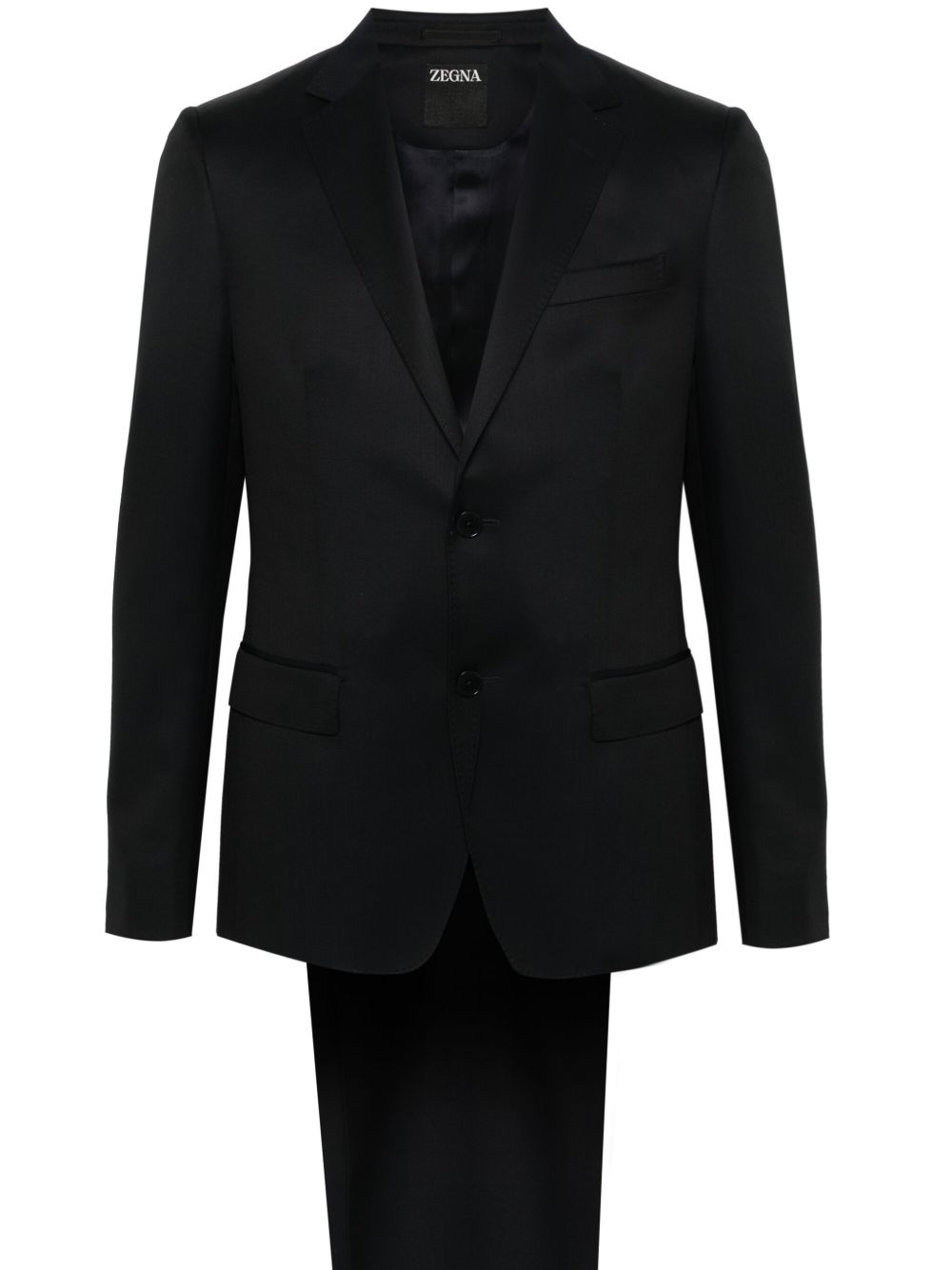 Zegna 单排扣西装套装 - 蓝色