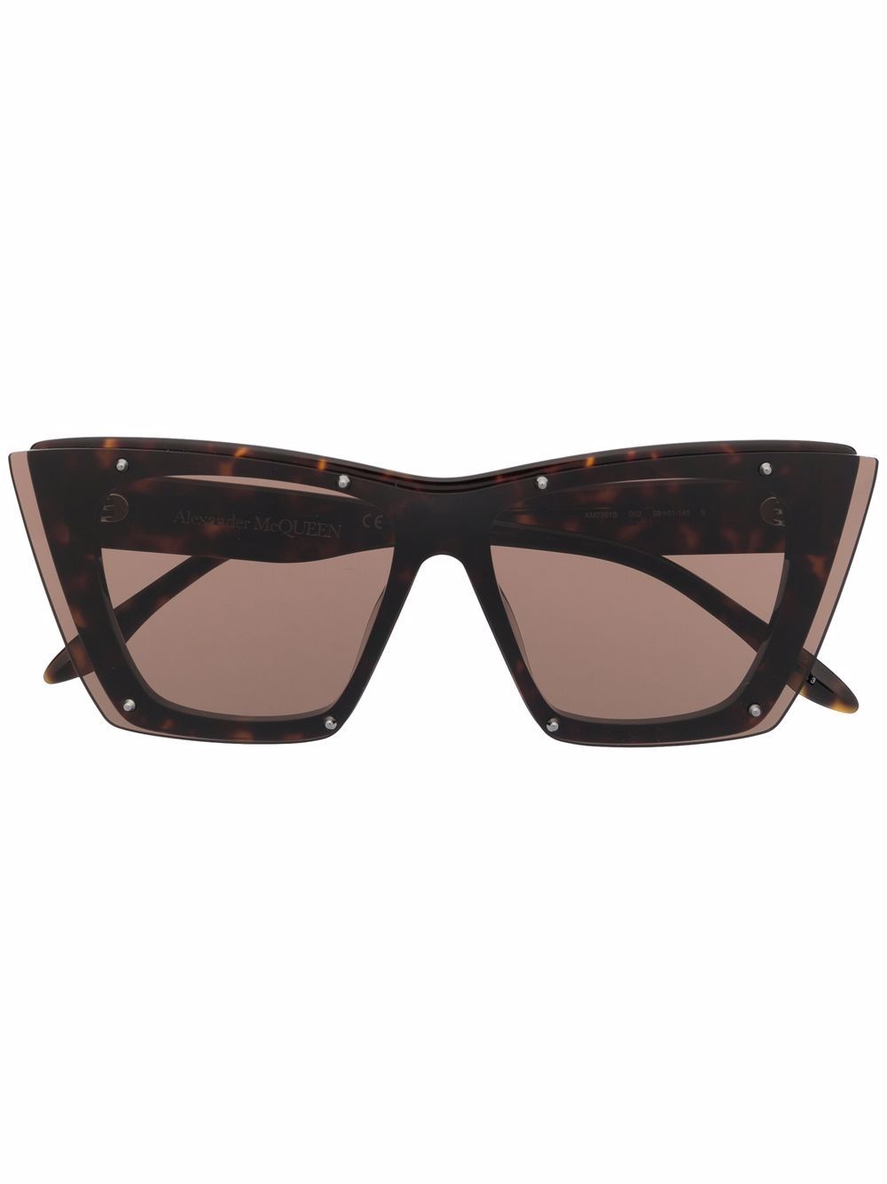 Alexander McQueen Eyewear 亚历山大·麦昆 玳瑁纹猫眼框太阳眼镜 - 褐色