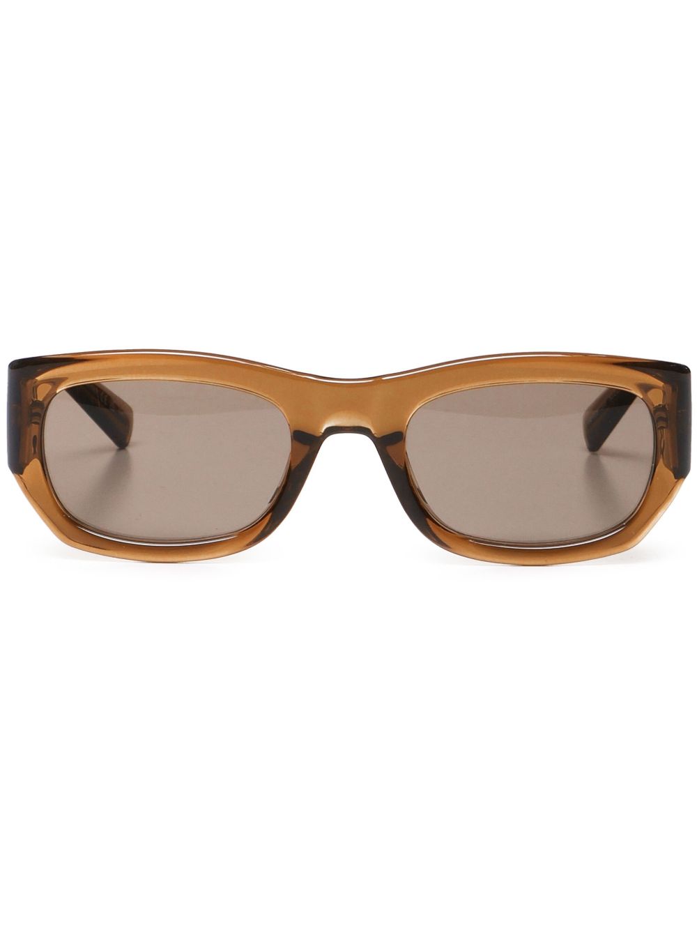 Saint Laurent Eyewear 长方形框太阳眼镜 - 褐色