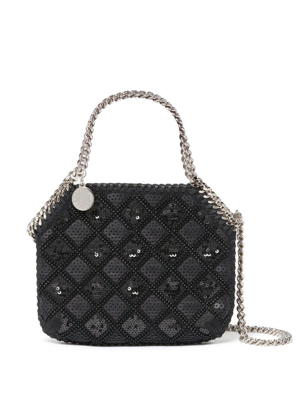 Stella McCartney Falabella 亮片手提包 - 黑色