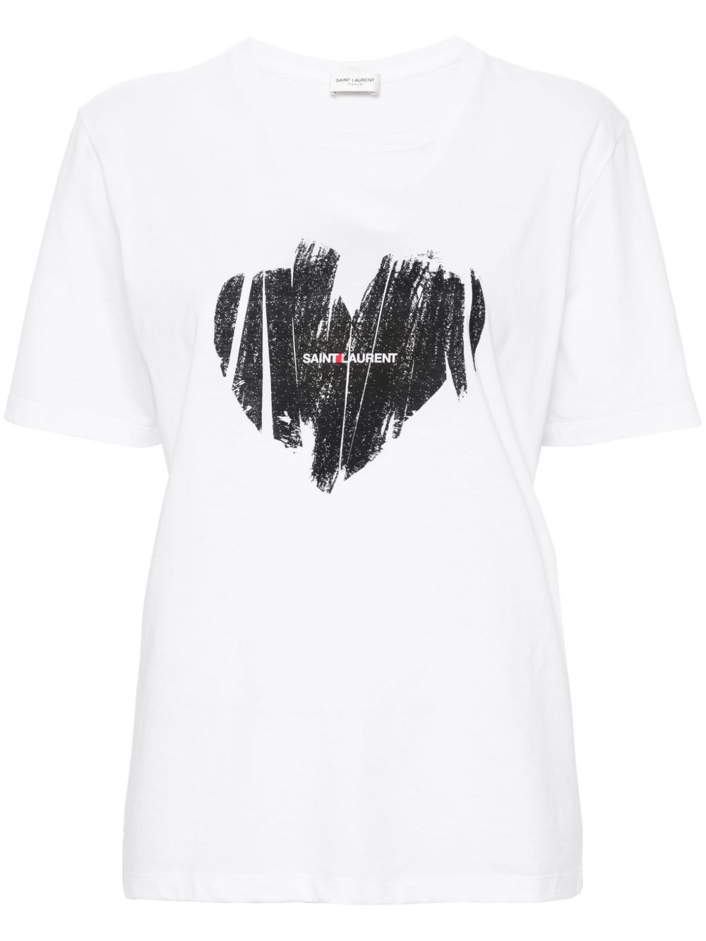 Saint Laurent 爱心印花棉T恤 - 白色