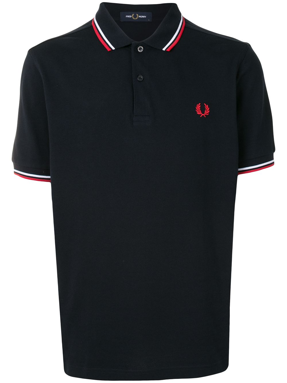 Fred Perry logo条纹边饰polo衫 - 蓝色