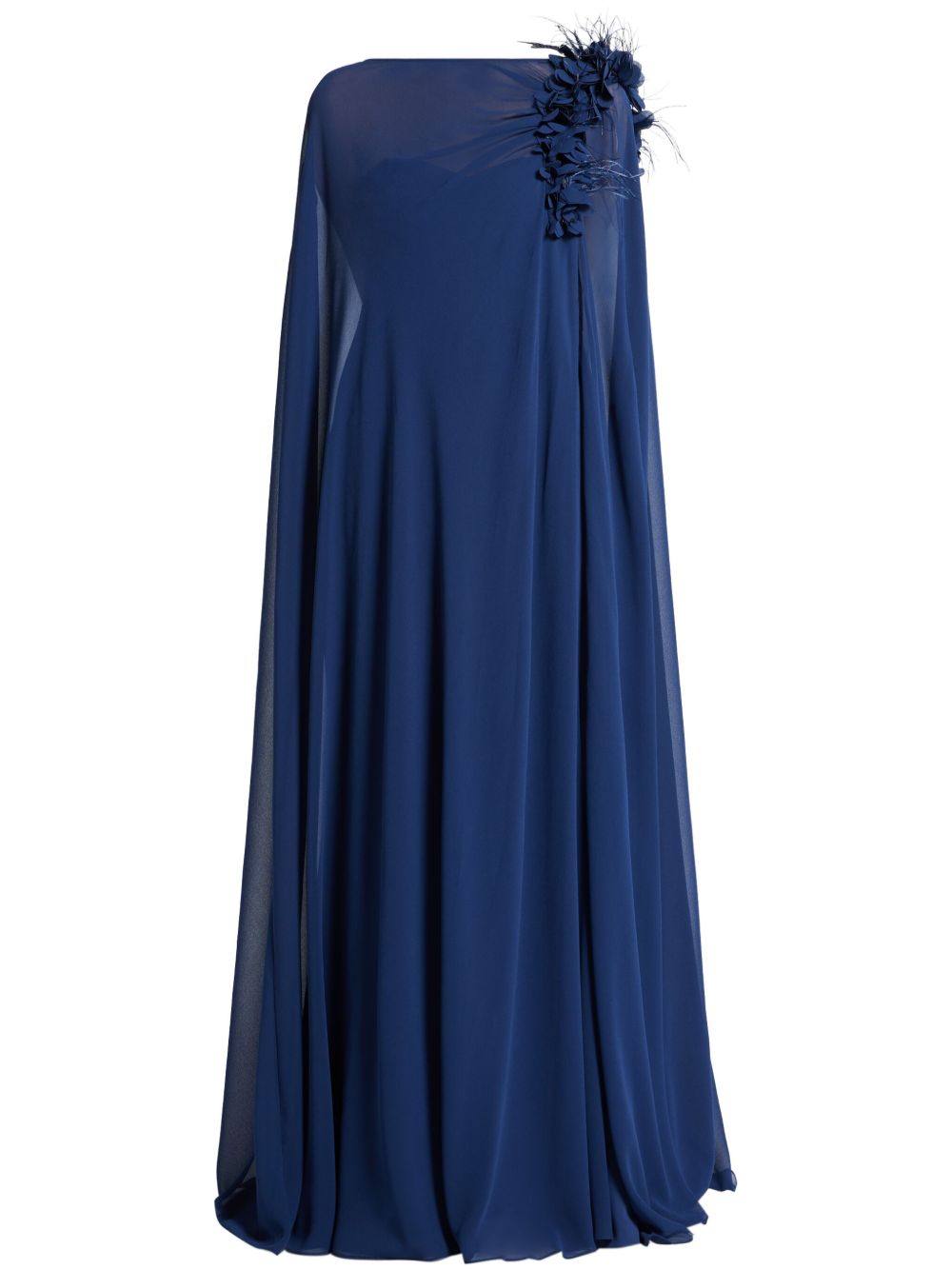 Badgley Mischka 斗篷式礼服 - 蓝色