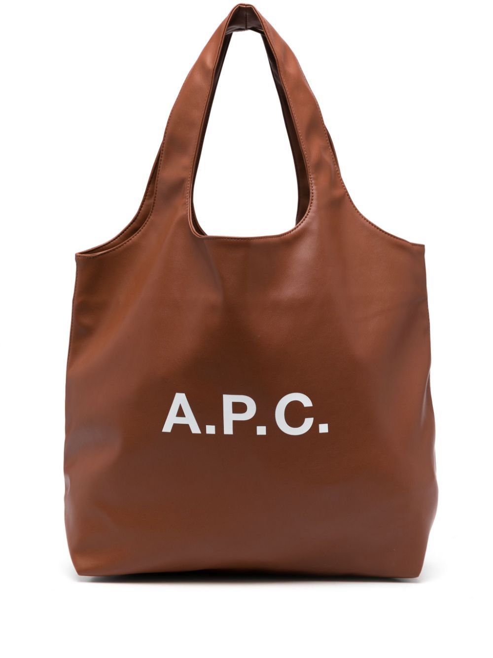 A.P.C. logo印花手提包 - 褐色