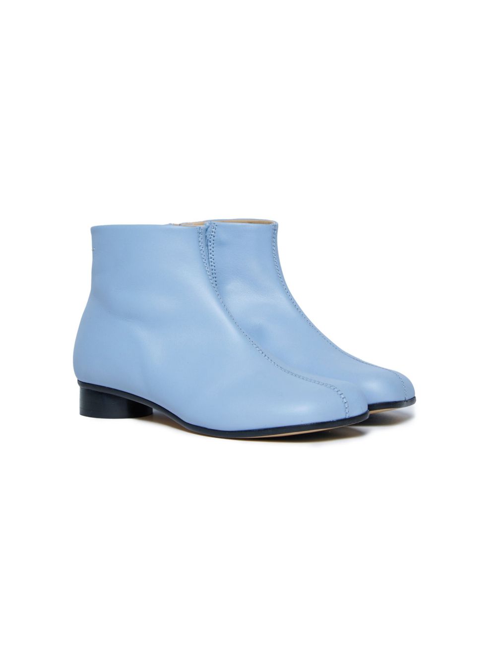 MM6 Maison Margiela Kids 及踝皮靴 - 蓝色