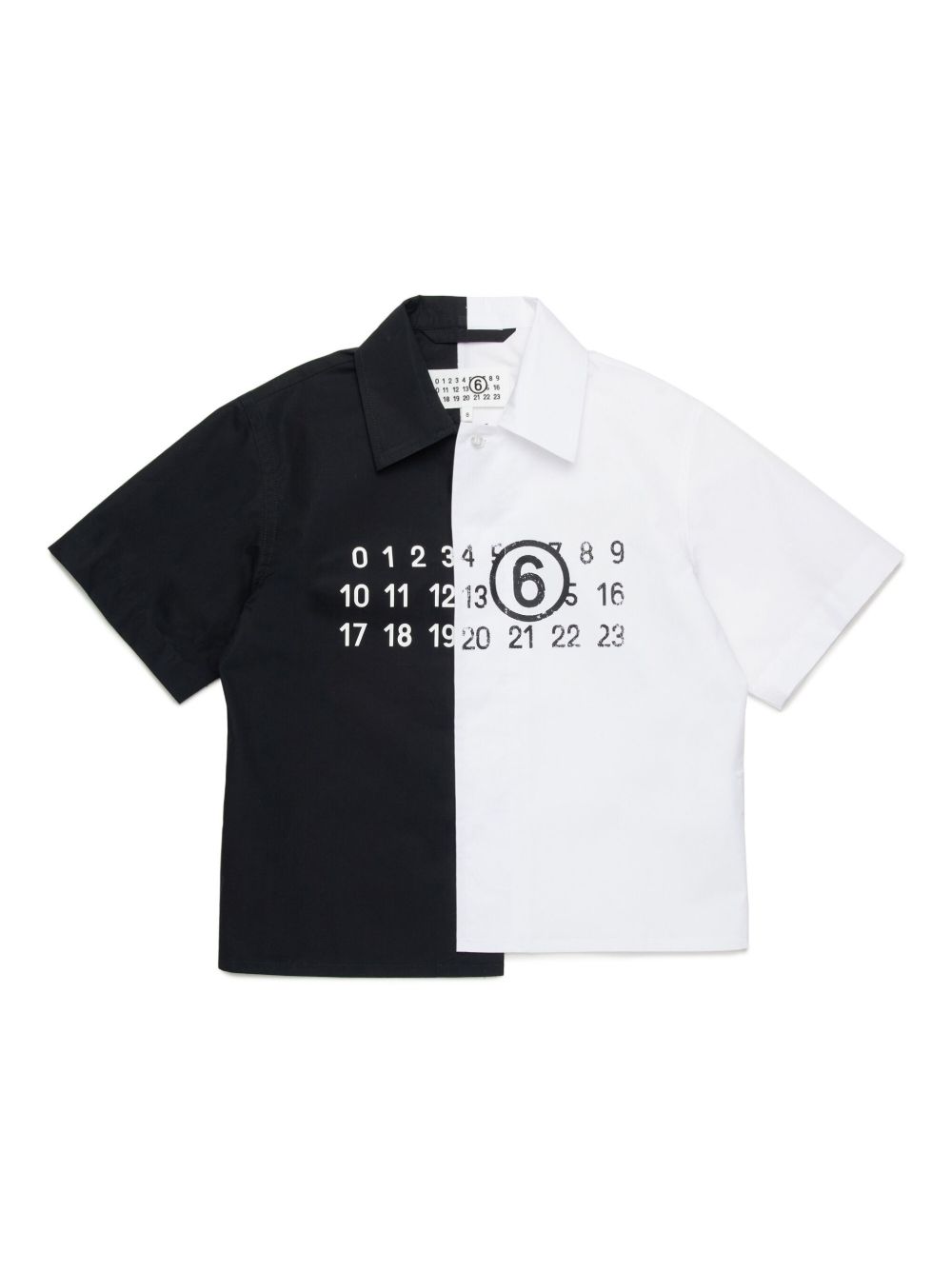 MM6 Maison Margiela Kids 数字印花polo衫 - 黑色