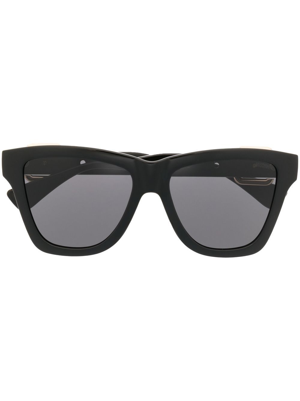 Moschino Eyewear 搭扣细节方框太阳眼镜 - 黑色