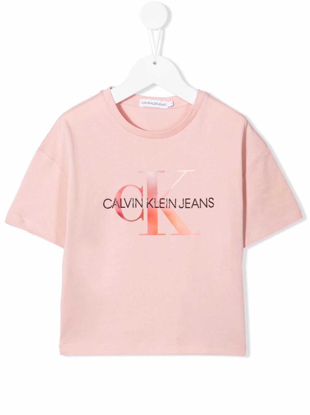 Calvin Klein Kids logo印花T恤 - 粉色