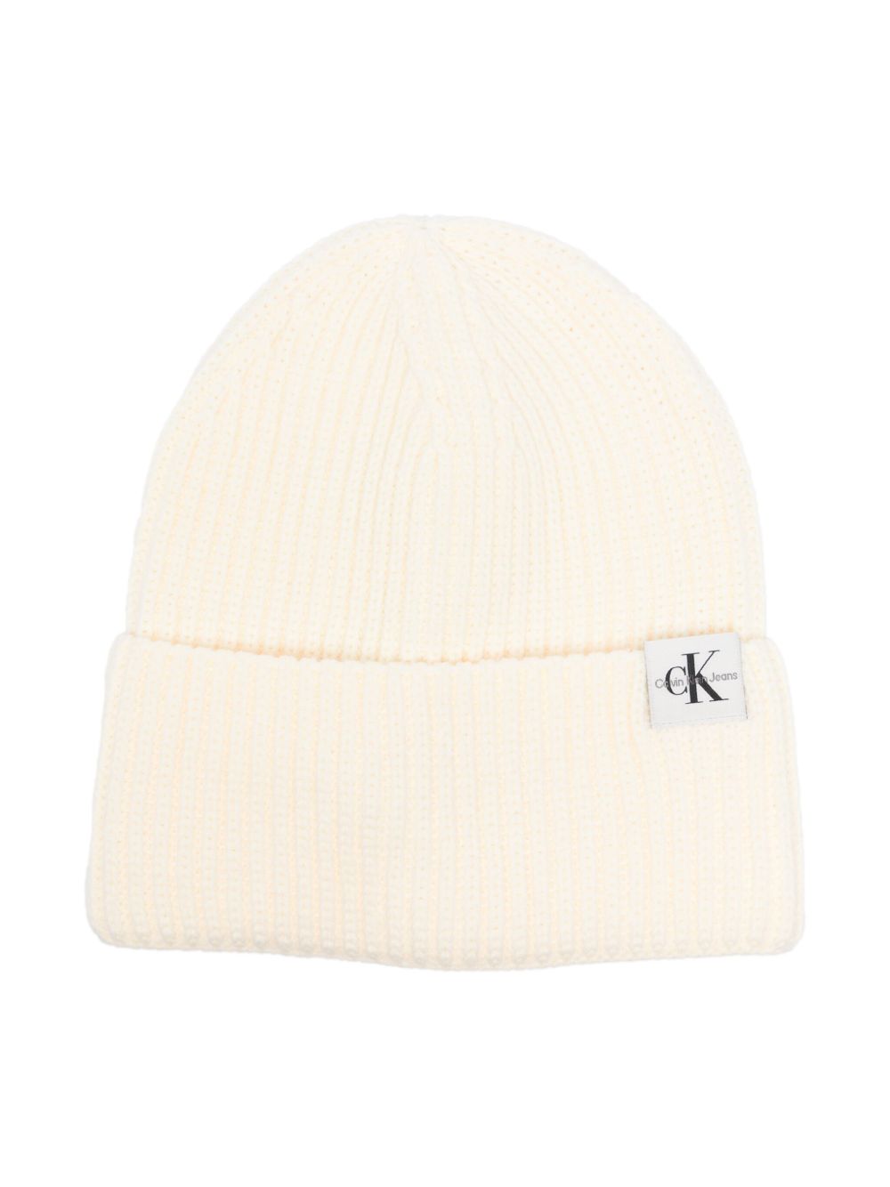 Calvin Klein Kids 标贴针织套头帽 - 白色
