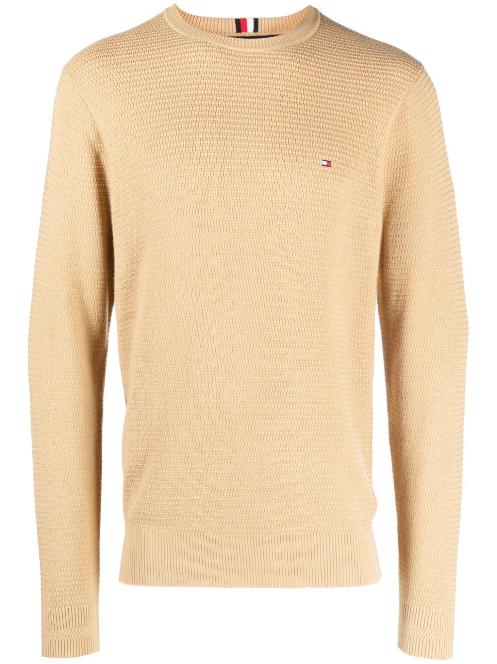 Tommy Hilfiger logo刺绣针织棉毛衣 - 中性色