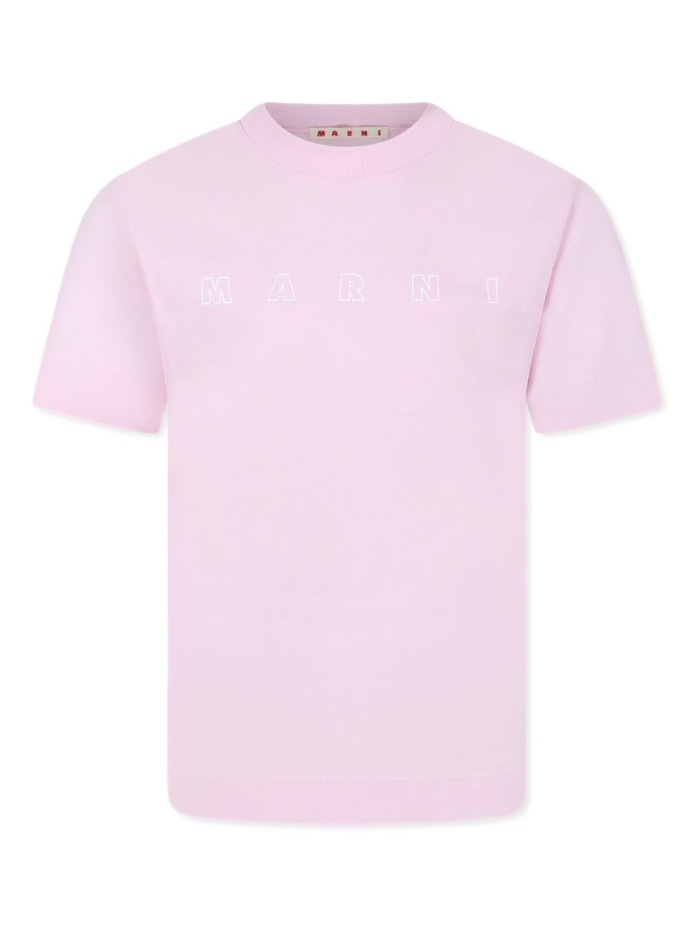 Marni Kids logo印花T恤 - 粉色
