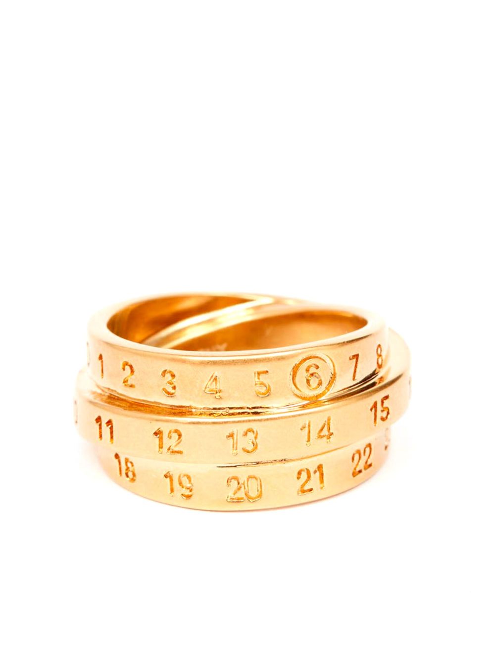 MM6 Maison Margiela 数字图案戒指 - 金色