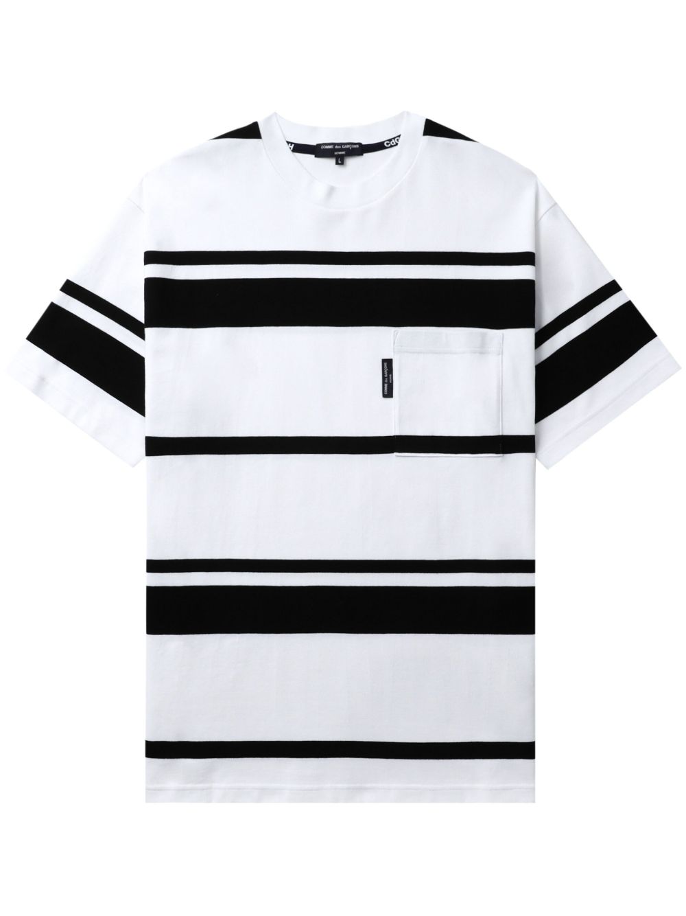 Comme des Garçons Homme 条纹棉T恤 - 白色