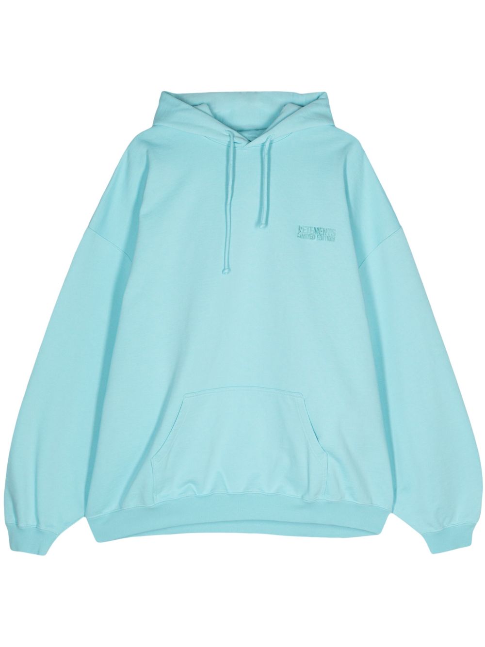 VETEMENTS logo刺绣连帽衫 - 蓝色