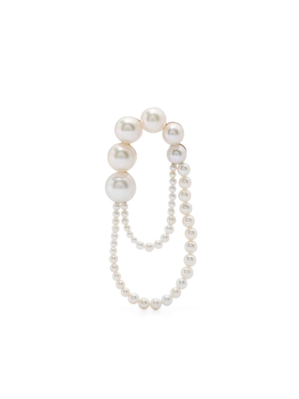 Sophie Bille Brahe Embrassée de Perle 14K环保再生黄金单只耳环 - 金色