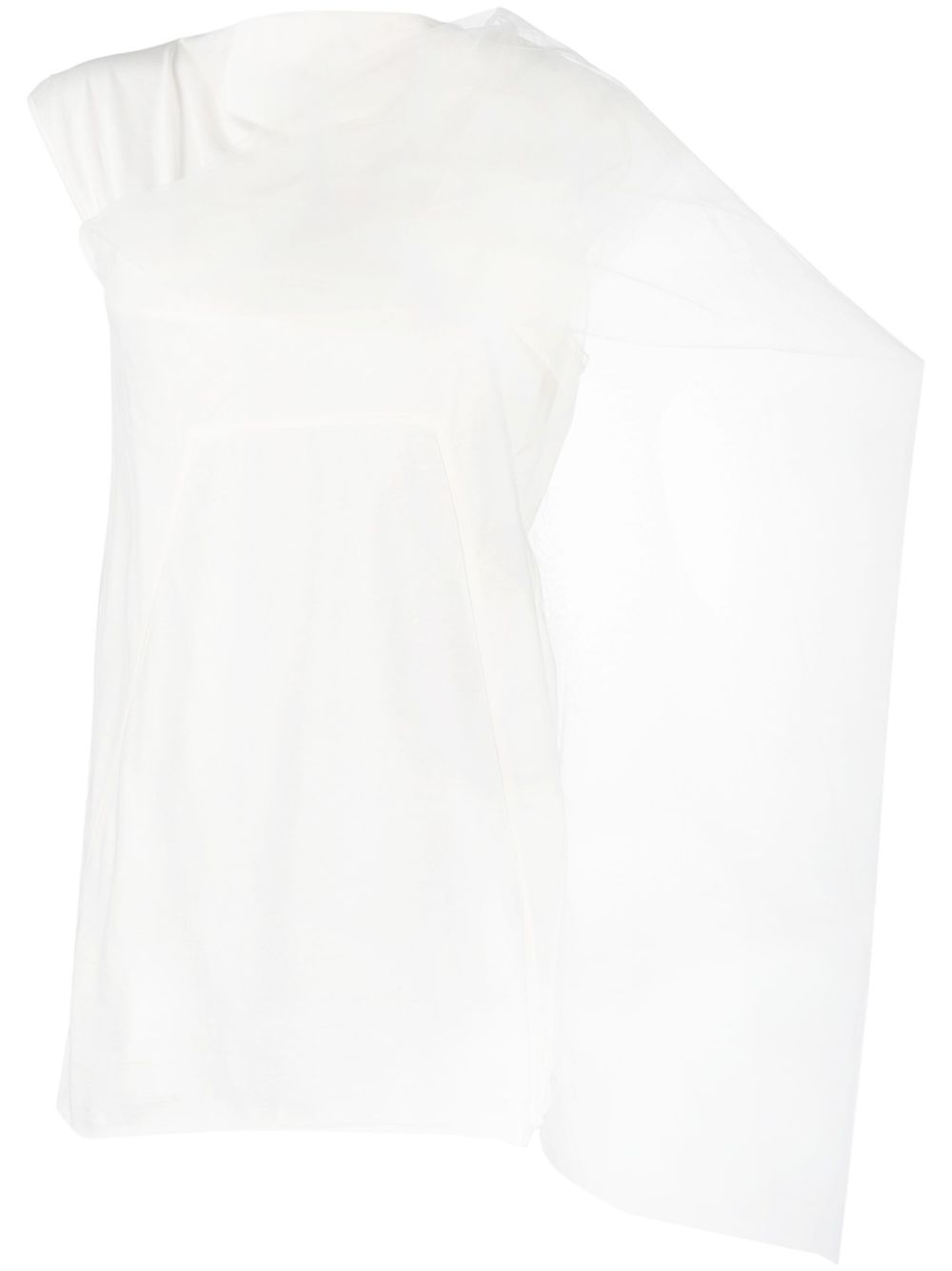 Rick Owens 围巾细节棉罩衫 - 白色