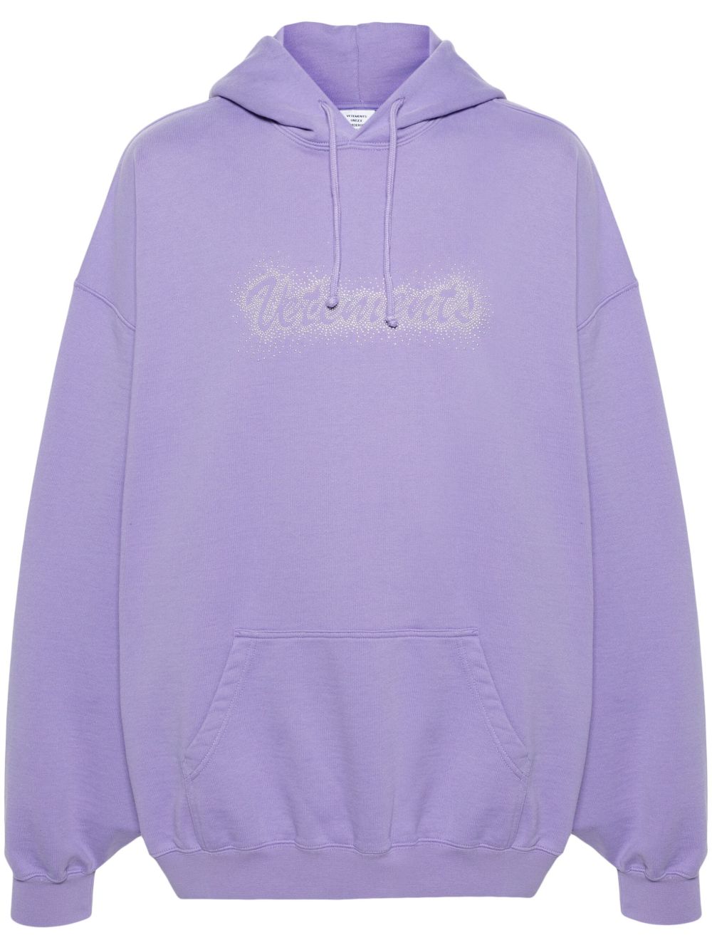 VETEMENTS logo缀饰平纹针织连帽衫 - 紫色