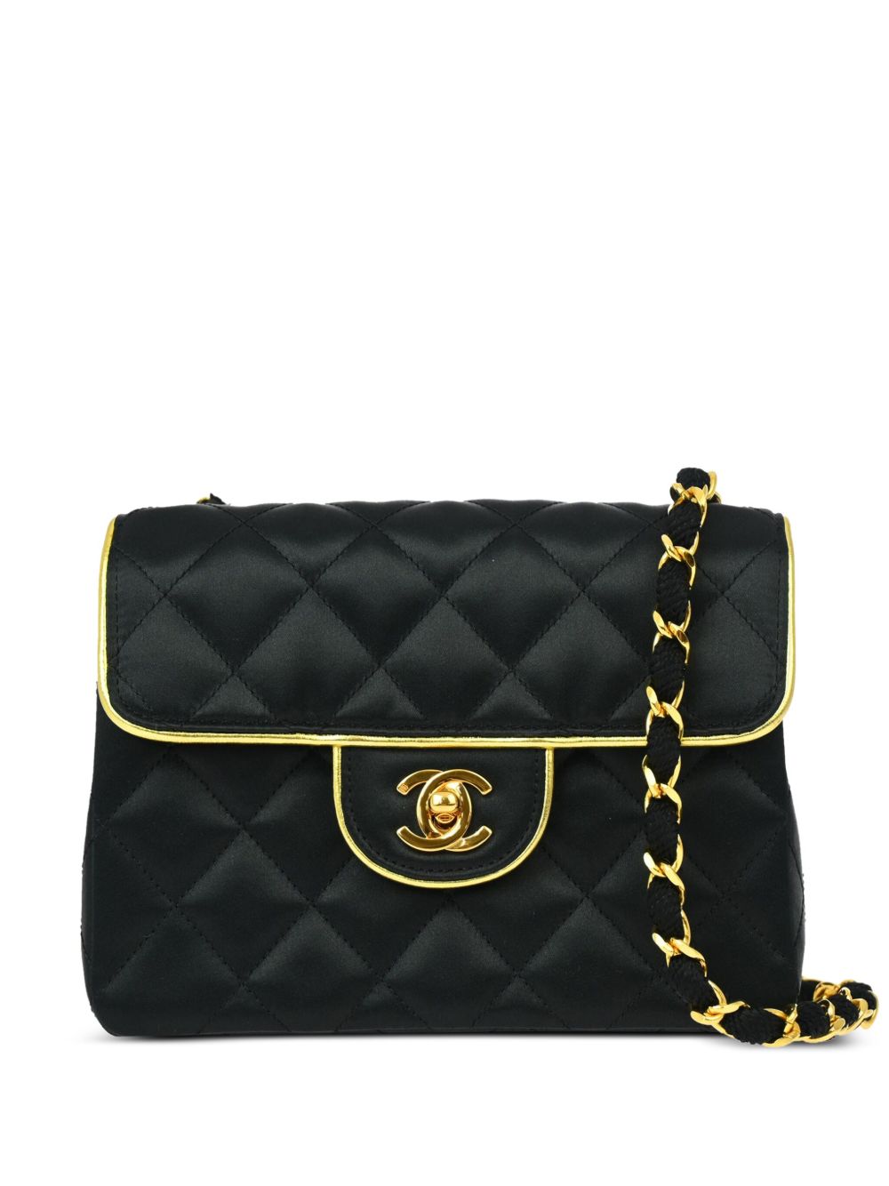 CHANEL Pre-Owned Classic Square Flap 迷你单肩包（1990年典藏款） - 黑色