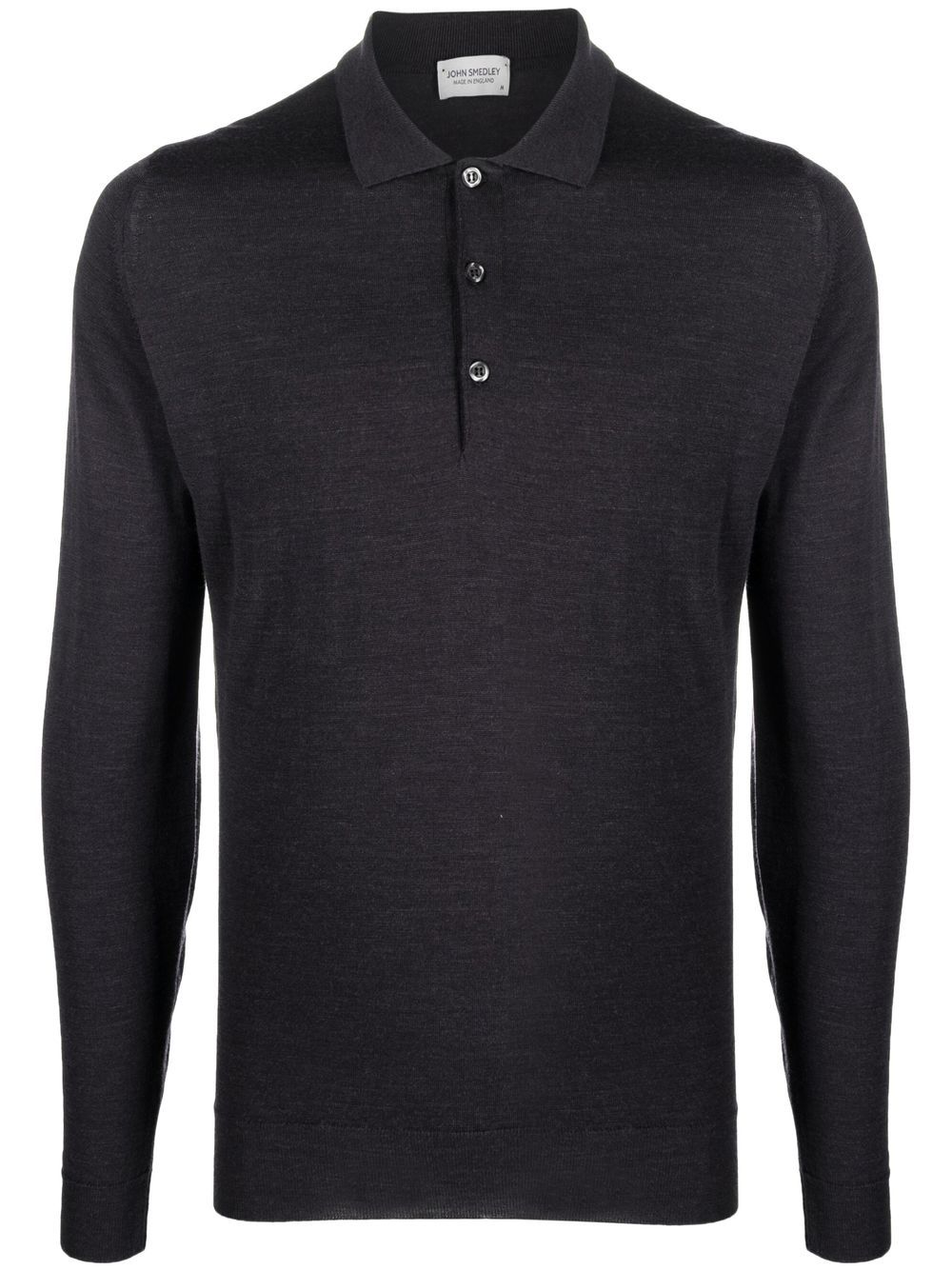 John Smedley 排扣长袖polo衫 - 灰色