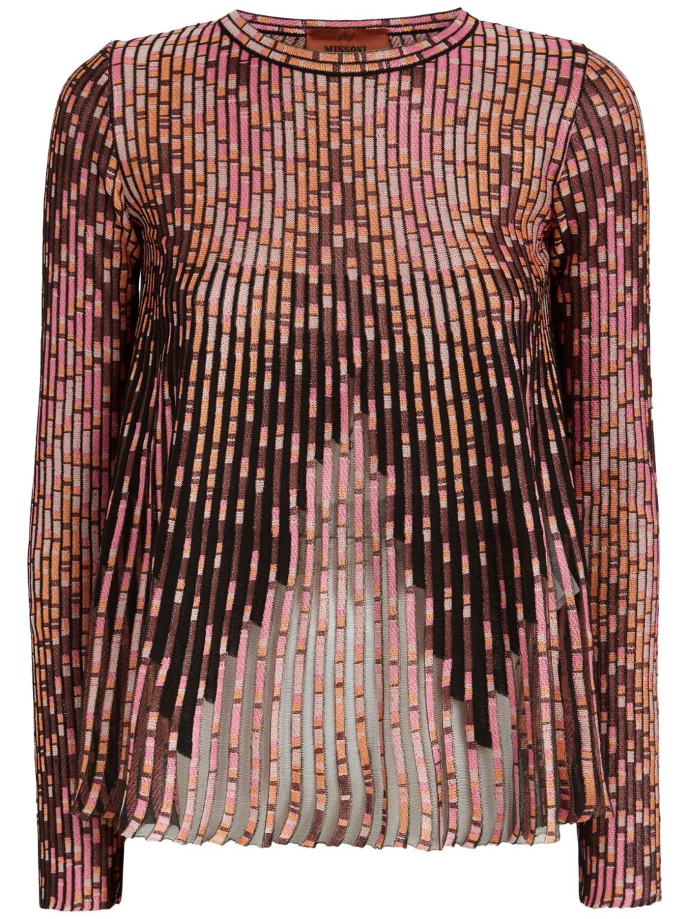Missoni 条纹百褶毛衣 - 粉色