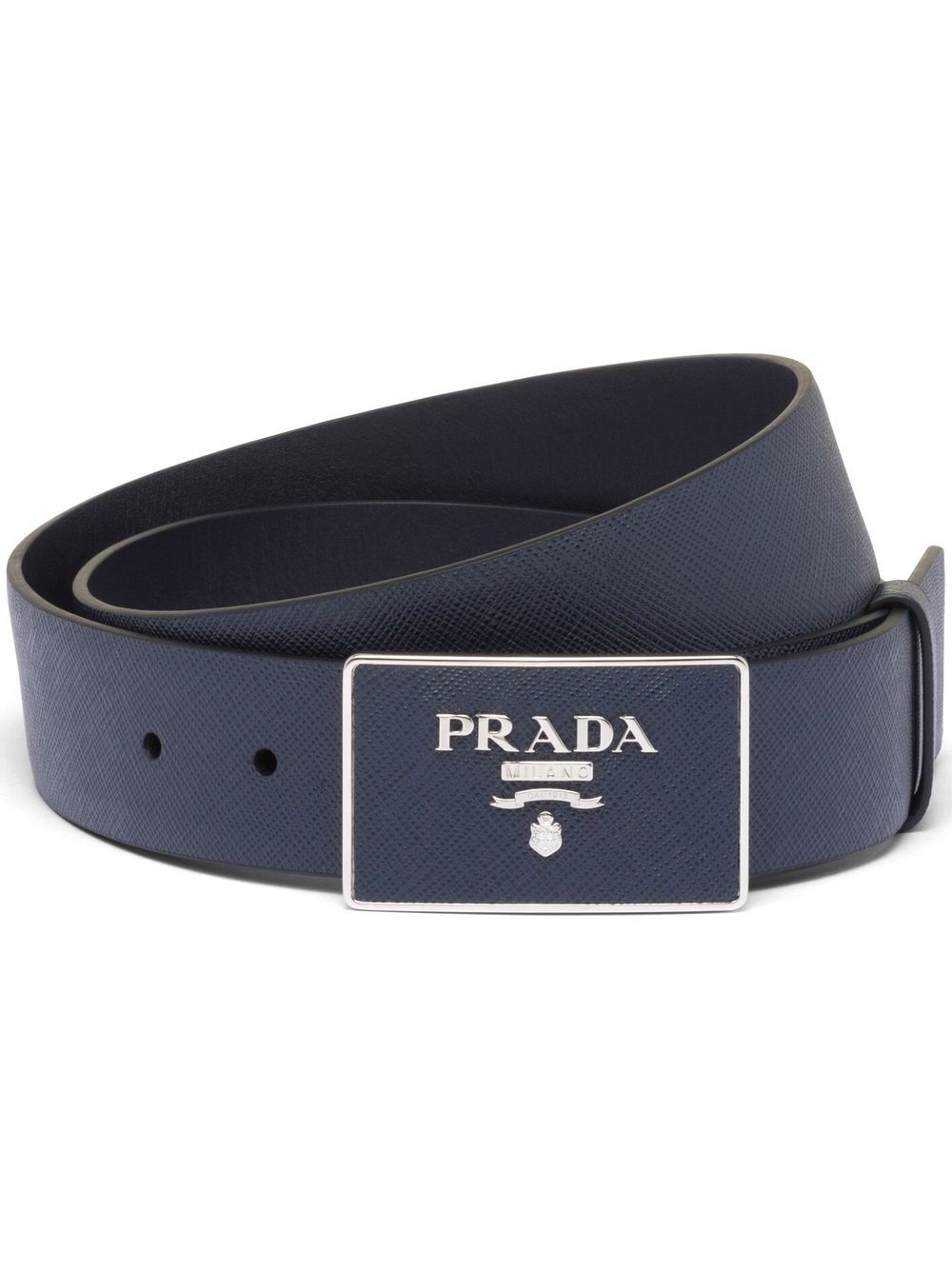 Prada Saffiano 皮质腰带 - 蓝色