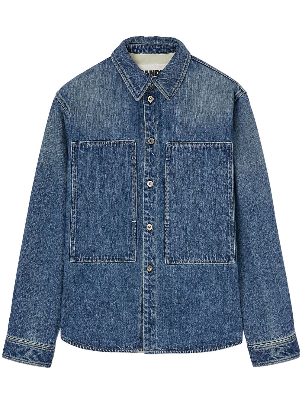Jil Sander 装饰性口袋牛仔衬衫 - 蓝色