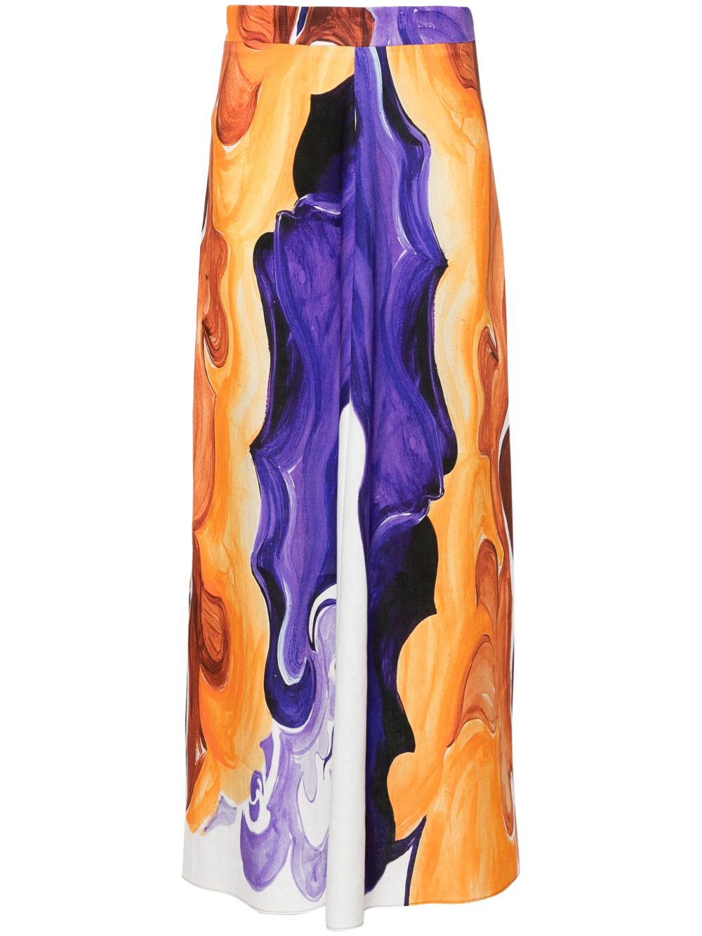 Dorothee Schumacher Rainbow Flames 亚麻半身裙 - 橘色