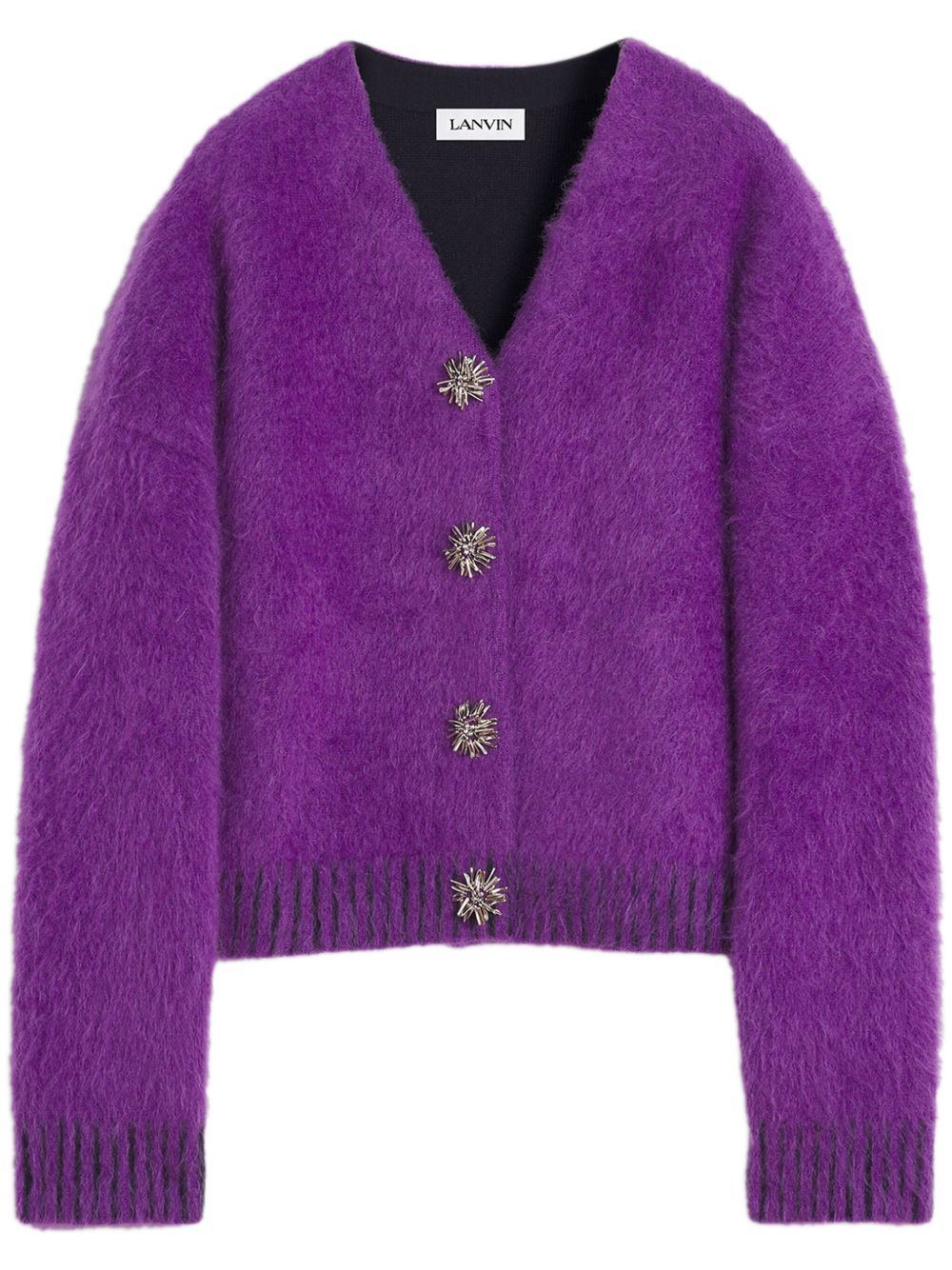 Lanvin brushed-effect cardigan - 紫色