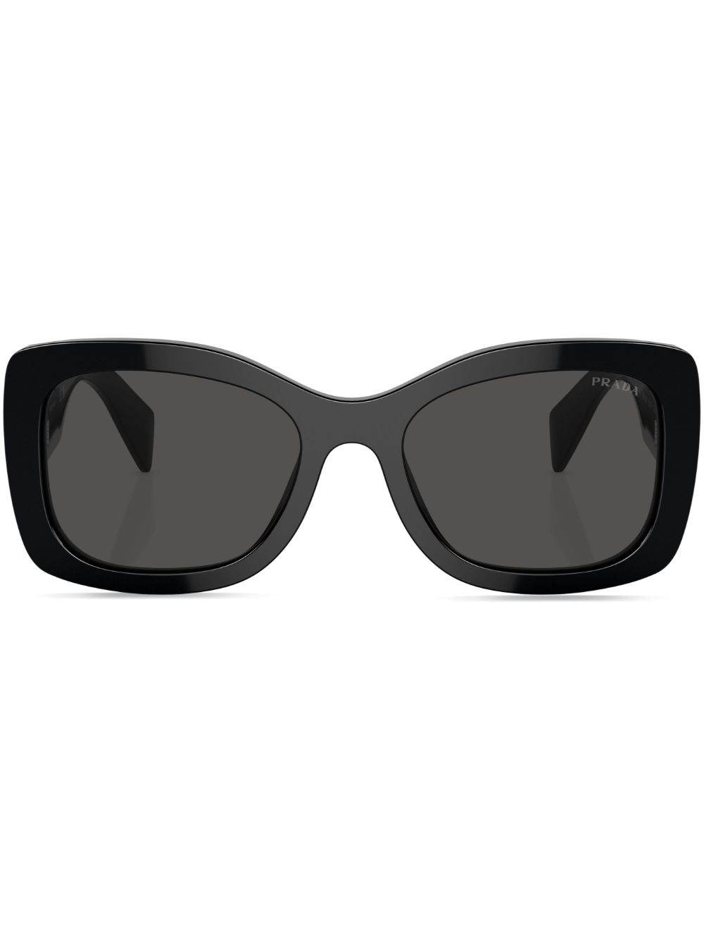 Prada Eyewear logo方框太阳眼镜 - 黑色