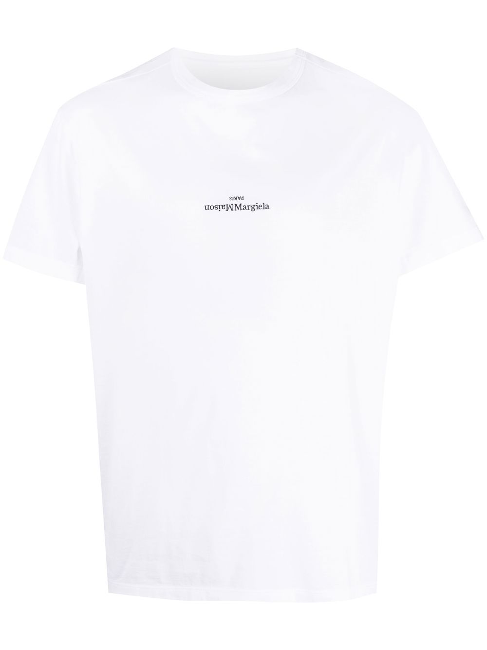 Maison Margiela 扭曲感logo棉T恤 - 白色