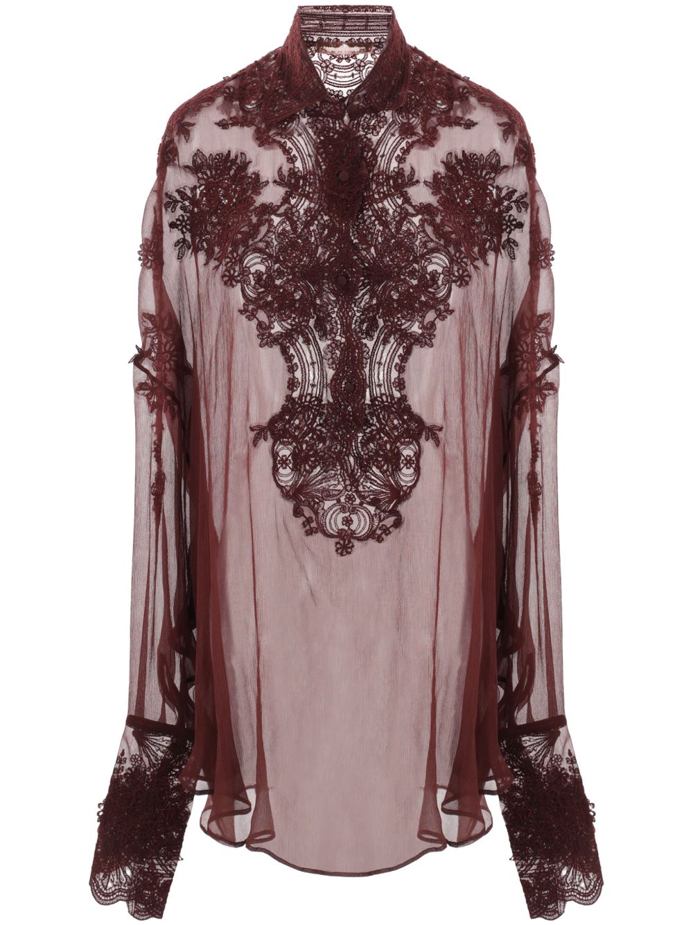 Ermanno Scervino 花卉贴花罩衫 - 红色