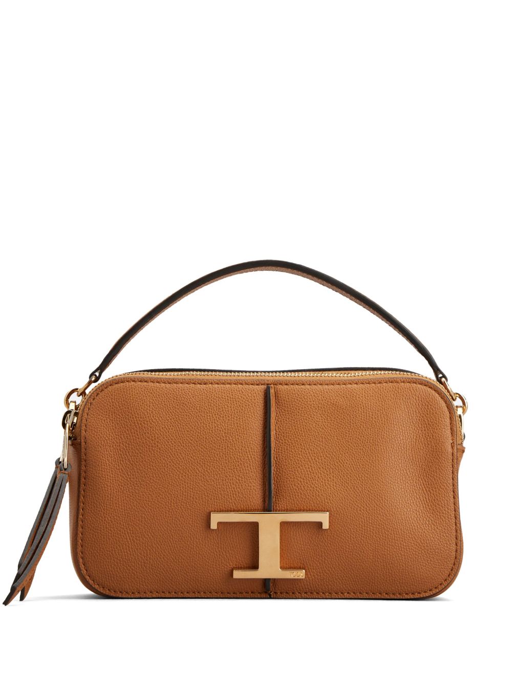 Tod's T Timeless 皮质迷你斜挎包 - 褐色