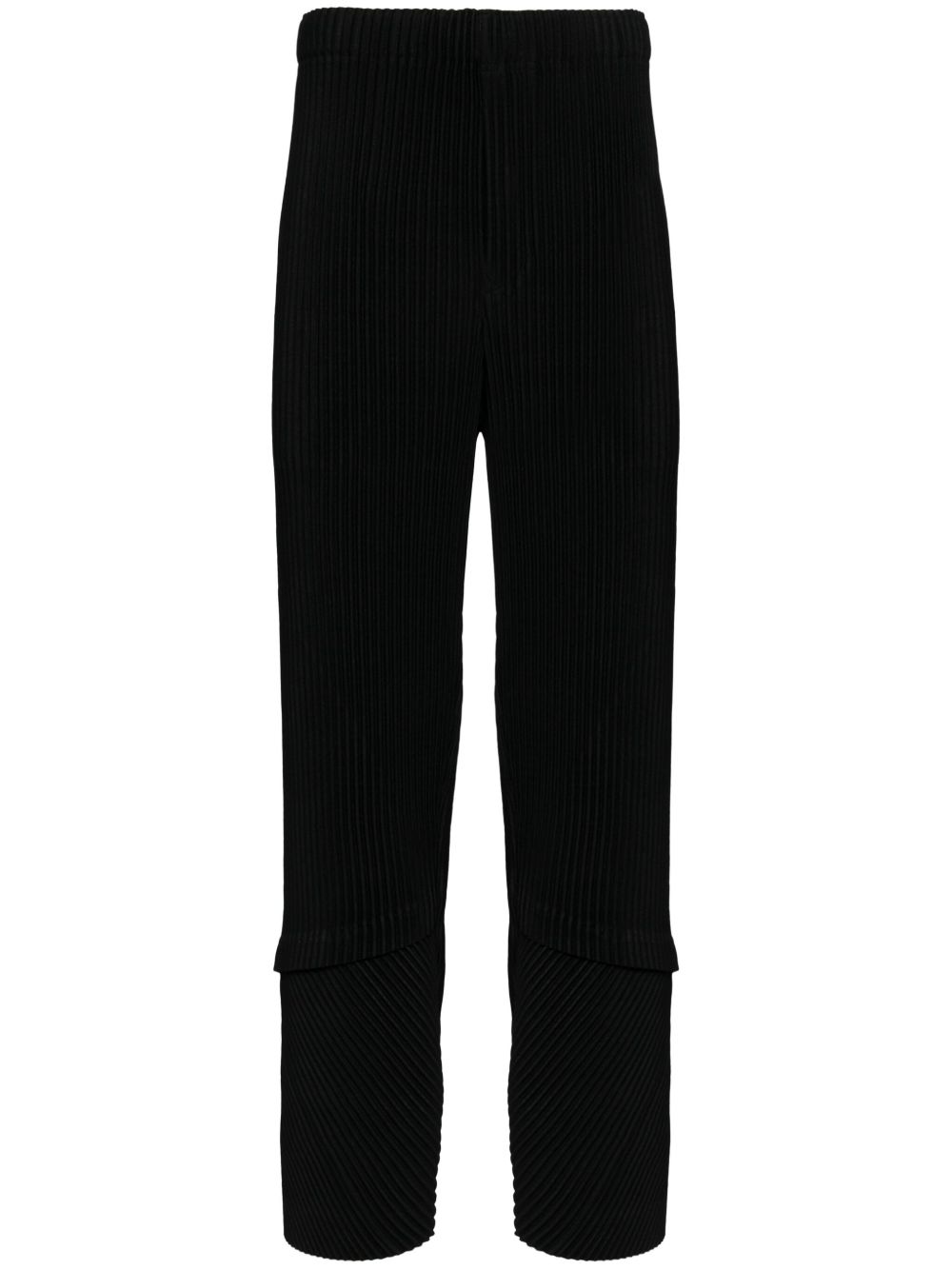 Homme Plissé Issey Miyake Aerial 褶饰长裤 - 黑色