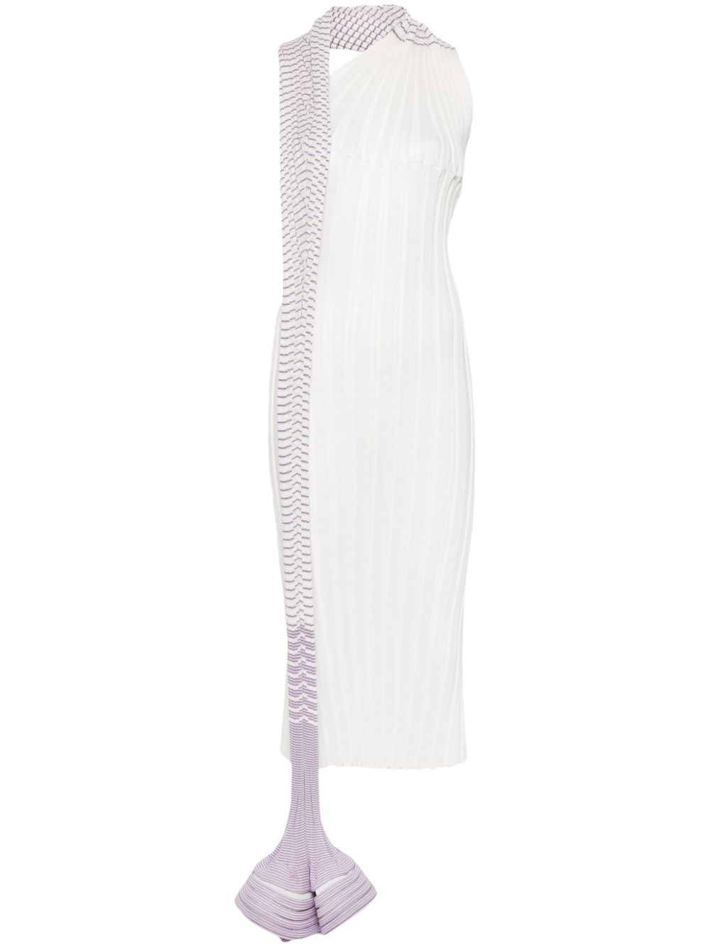 Issey Miyake Asagao 超长连衣裙 - 白色