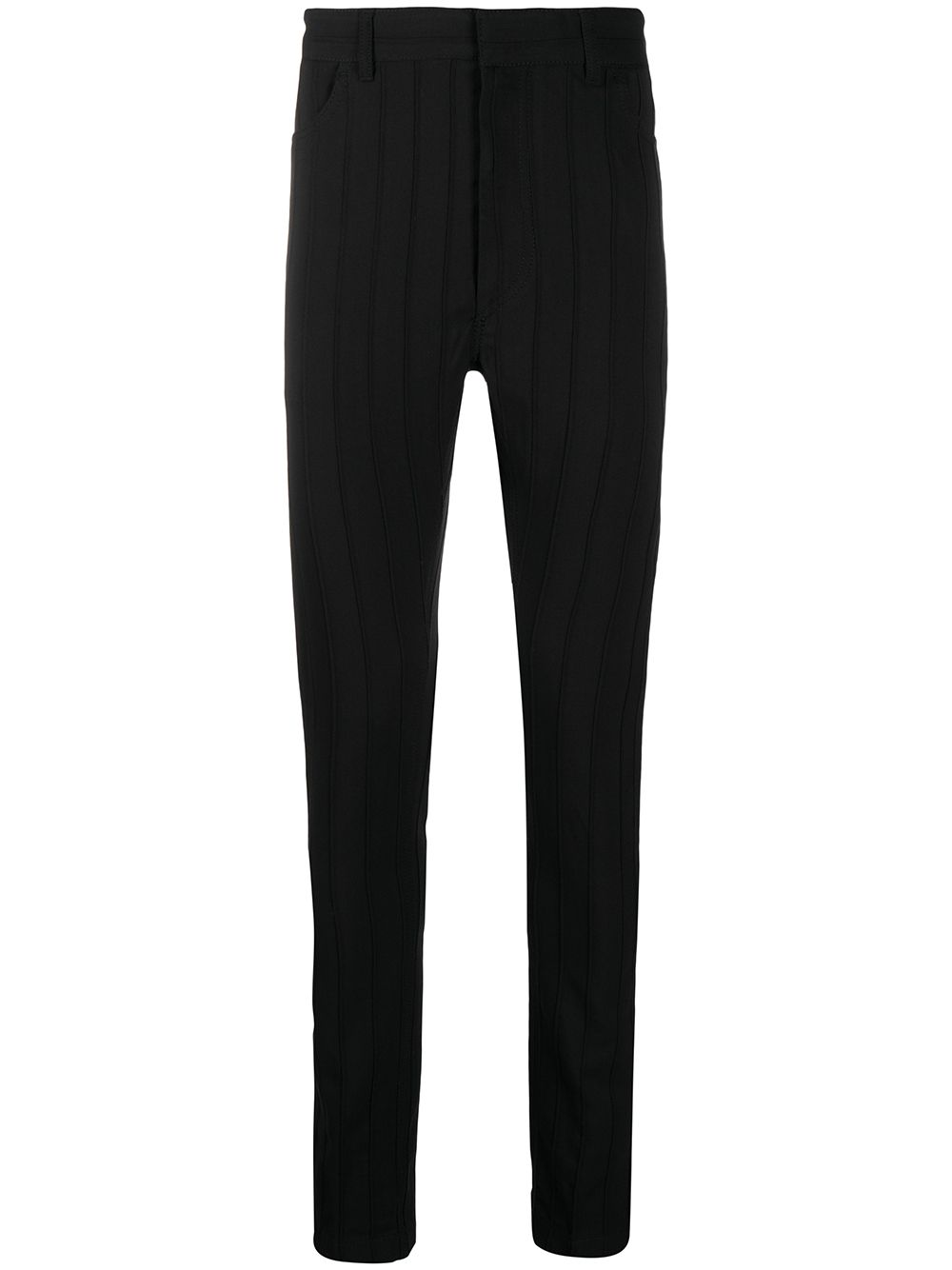 Ann Demeulemeester 密织条纹紧身长裤 - 黑色