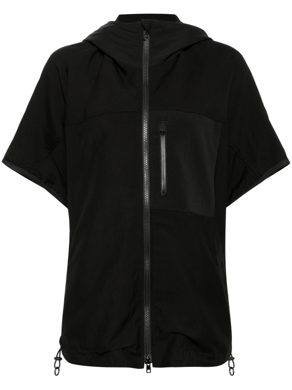 Yohji Yamamoto 短袖连帽夹克 - 黑色