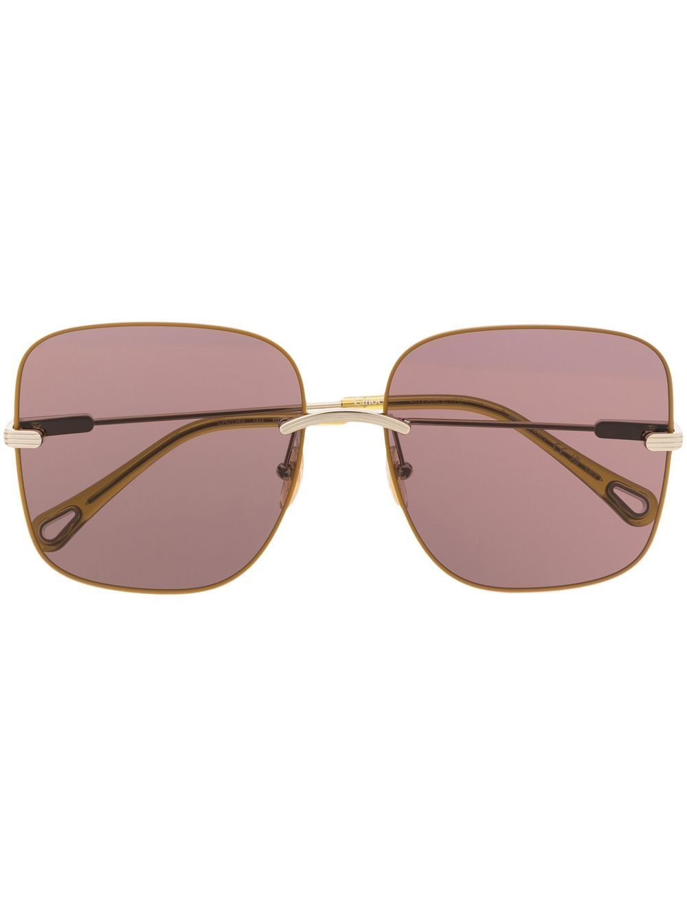 Chloé Eyewear 超大框太阳眼镜 - 紫色