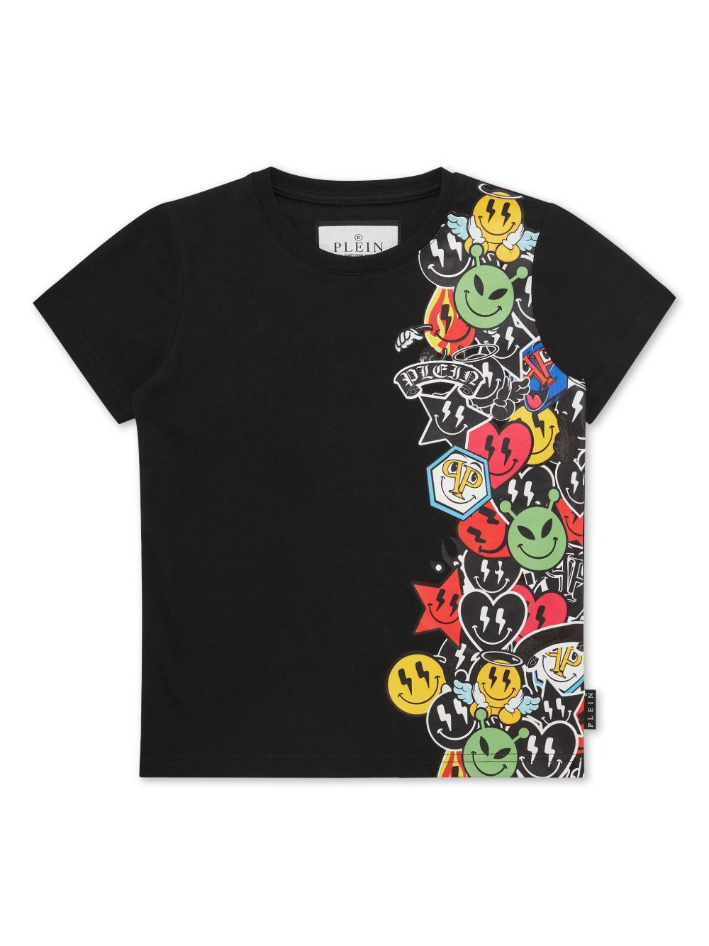 Philipp Plein Junior 微笑印花T恤 - 黑色